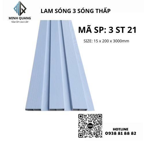 TẤM ỐP LAM SÓNG 3 SÓNG THẤP 3 ST 21