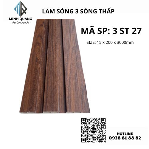 TẤM ỐP LAM SÓNG 3 SÓNG THẤP 3 ST 27