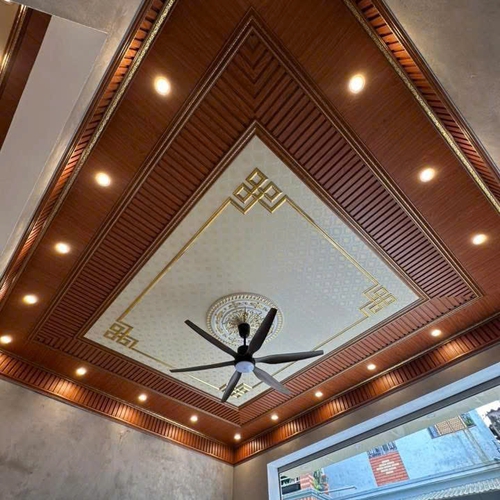 Trần nhựa giả gỗ phòng khách