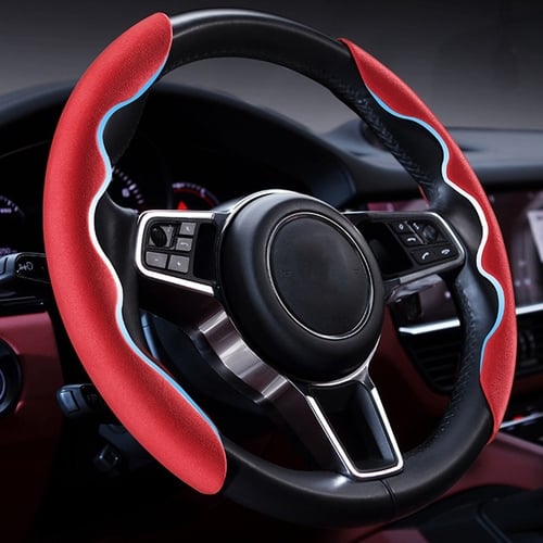 Ốp Bọc Vô Lăng Xe Ô Tô Da Lộn Chống Trượt 2 Mảnh Cao Cấp