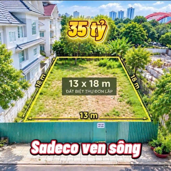 Bán đất mặt tiền đường số khu Sadeco ven sông, Phường Tân Hưng, Quận 7