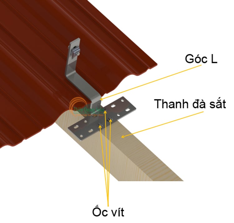 chân L mái ngói năng lượng mặt trời