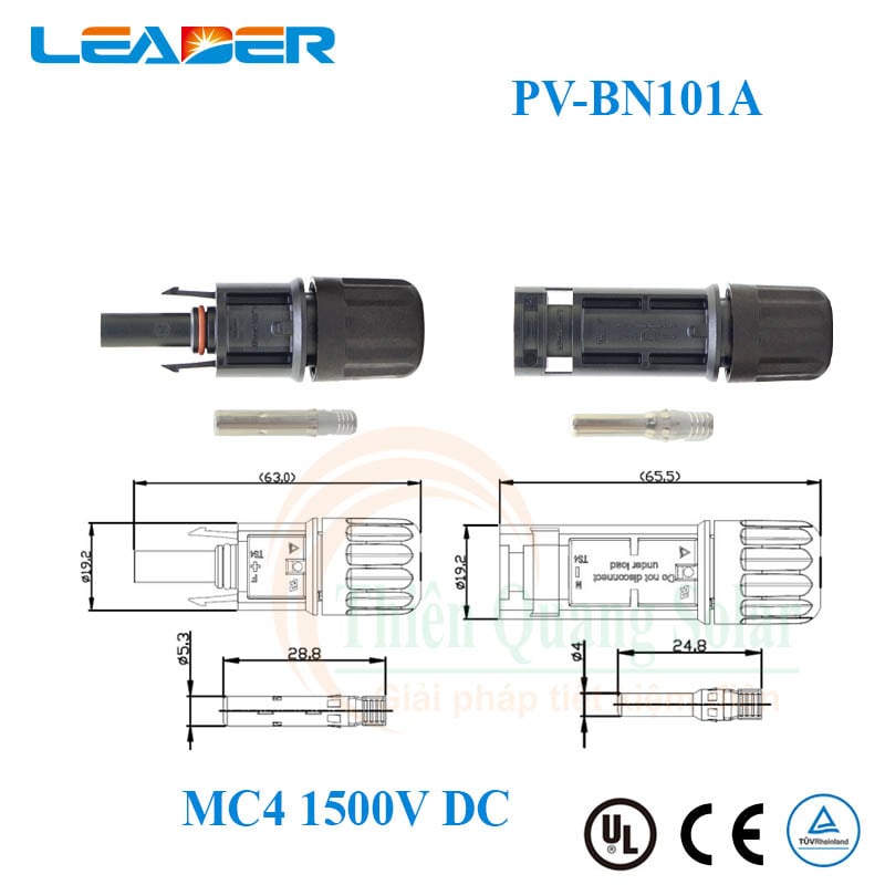 Đầu nối MC4 1500V DC PV-BN101A hãng Leader