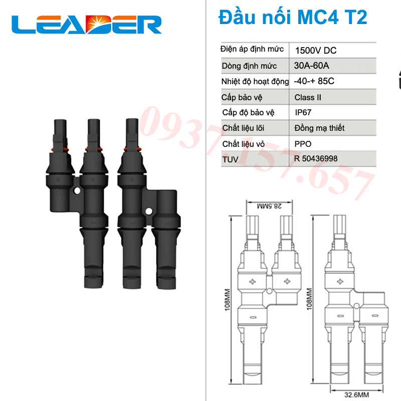 Đầu nối MC4 T2 1500V DC