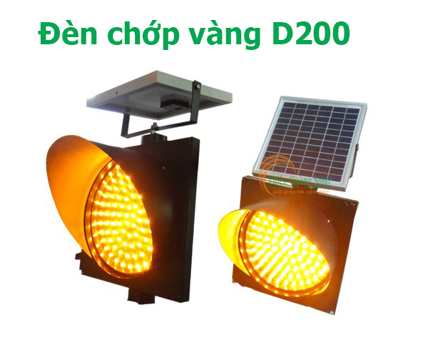 Đèn chớp vàng năng lượng mặt trời D200