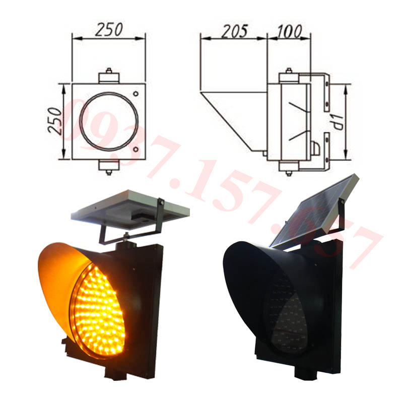 Đèn chớp vàng năng lượng mặt trời D200