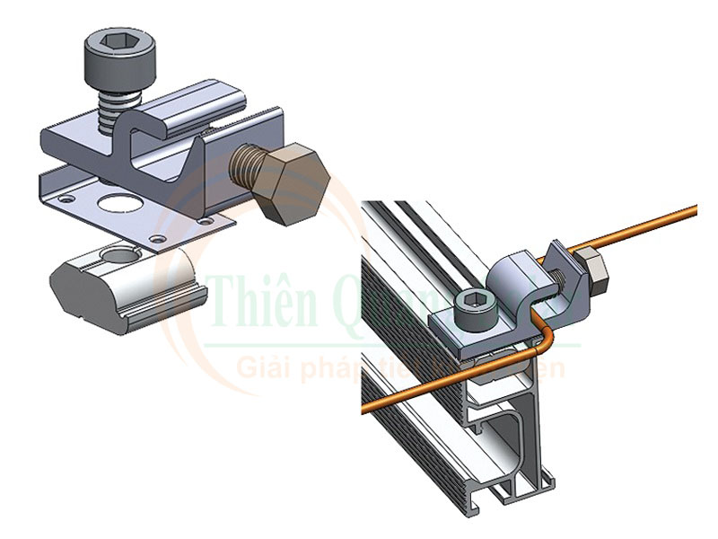 Kẹp tiếp địa thanh rail nhôm
