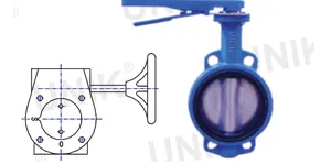 Cấu tạo của van bướm tay gạt và tay quay