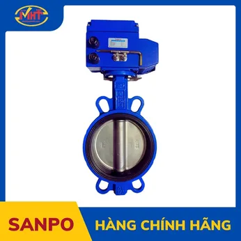 Van bướm gang điều khiển điện SANPO 220V DN65 | Minh Hoà Thành