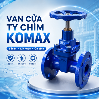 Van cửa ty chìm thân gang KOMAX DN50 PN16K I Minh Hoà Thành