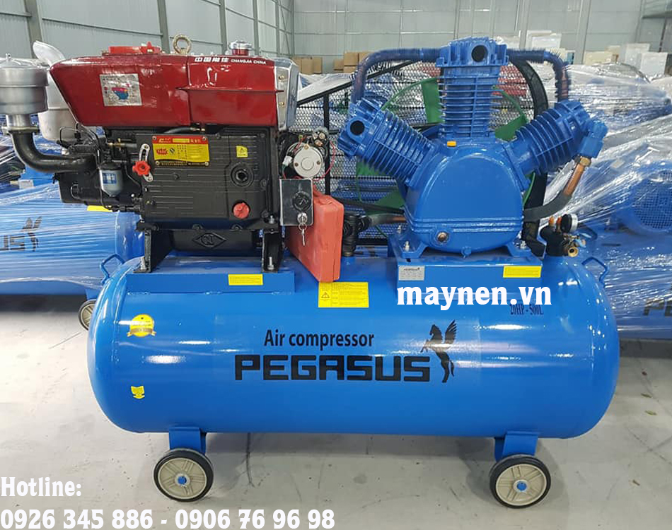 máy nén khí piston pegasus chạy dầu diesel