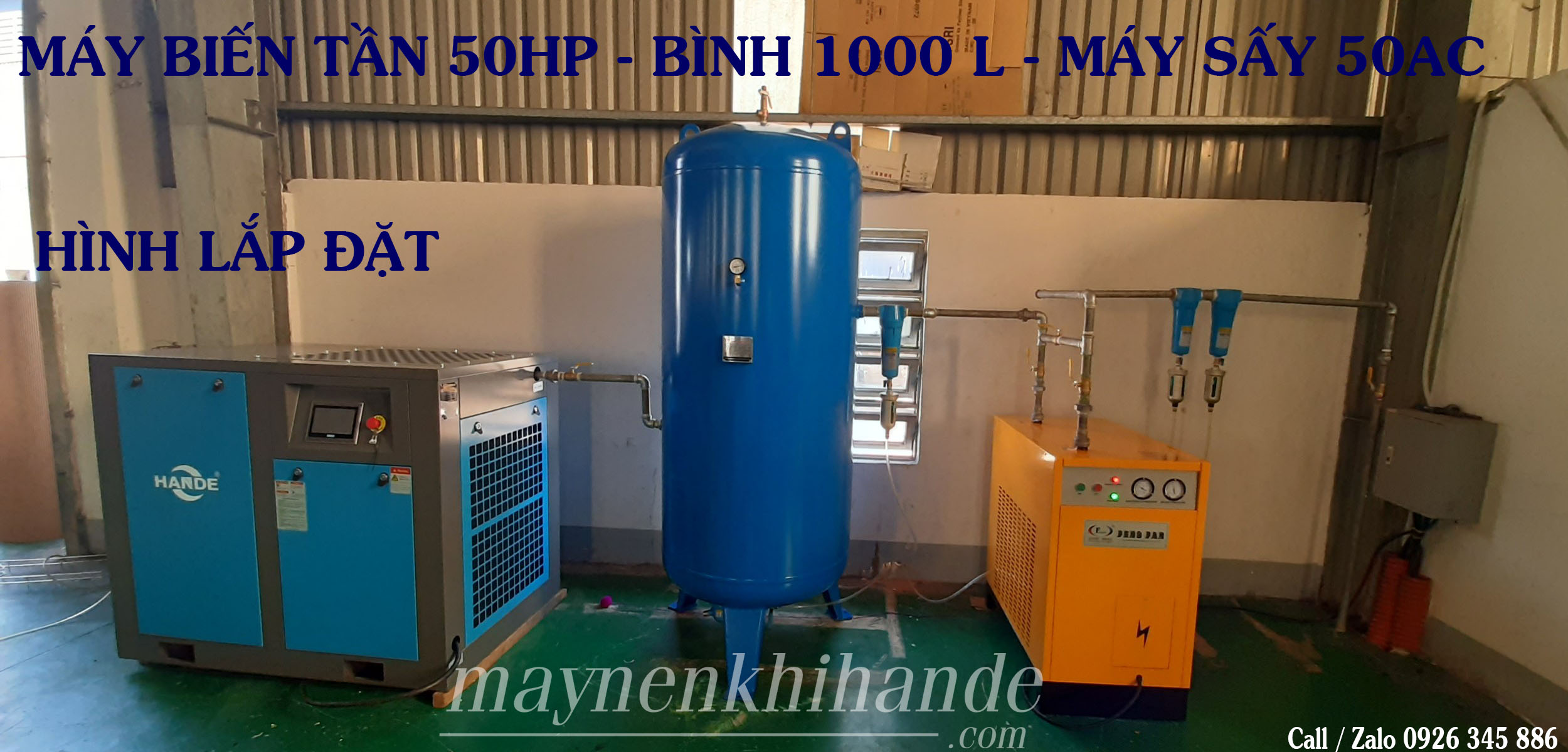 máy nén khí trục vít hande