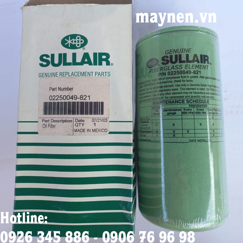 Lọc dầu Sullair 02250049-821