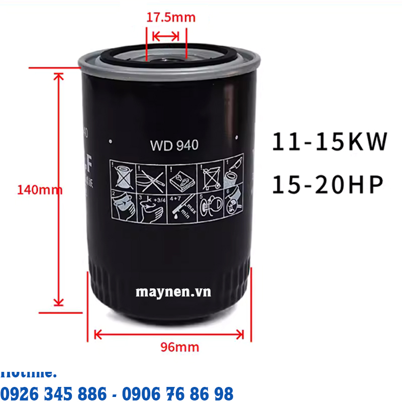 Lọc dầu máy nén khí WD940