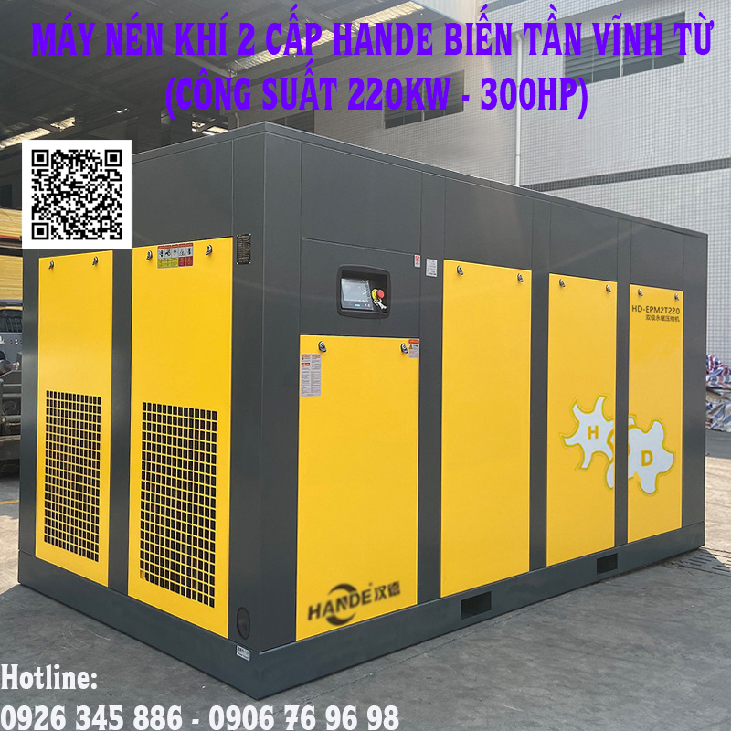 máy nén khí trục vít 2 cấp Hande 220kw - 300hp