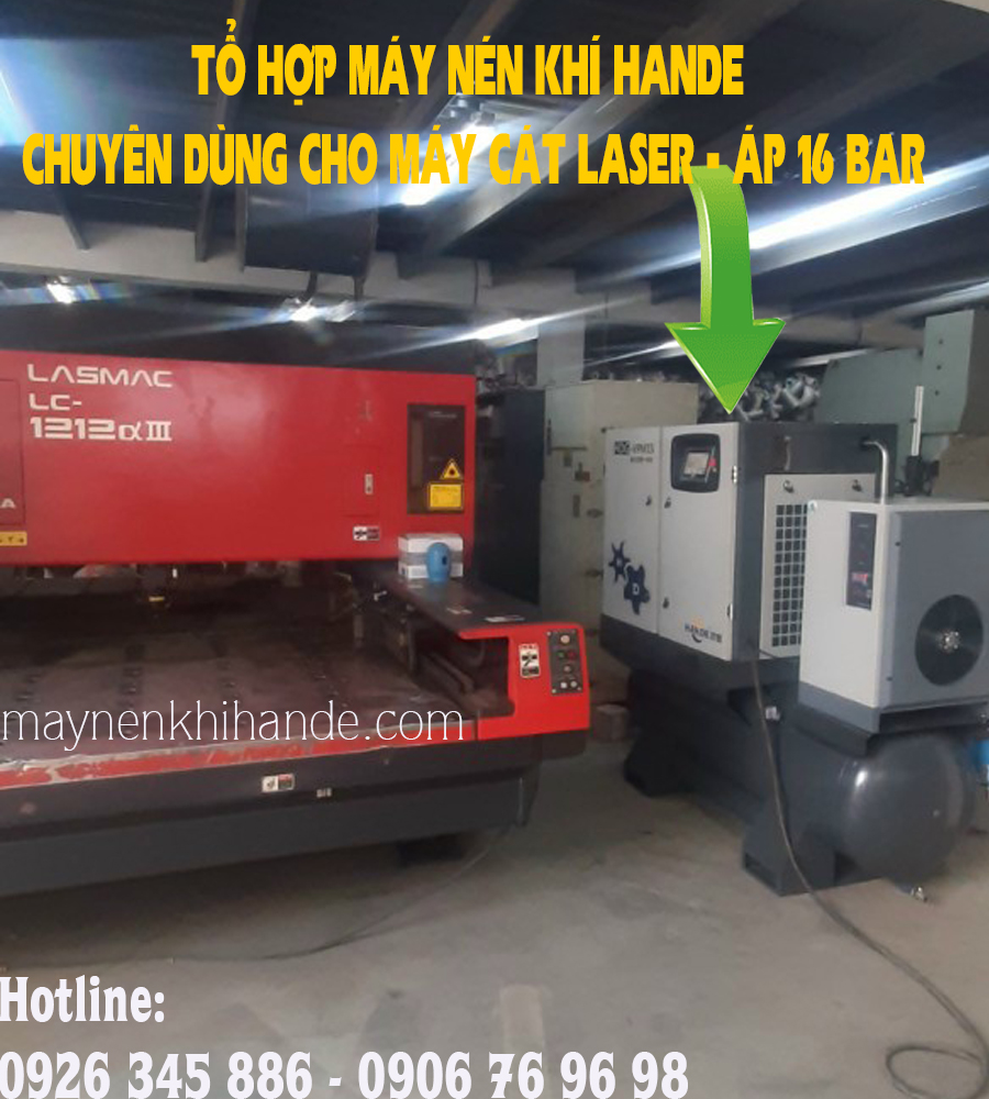 lắp đặt máy nén khí cho máy cắt laser 30hp