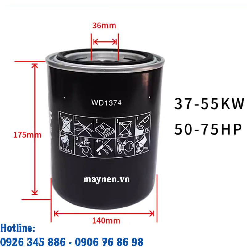 Lọc dầu máy nén khí WD1374