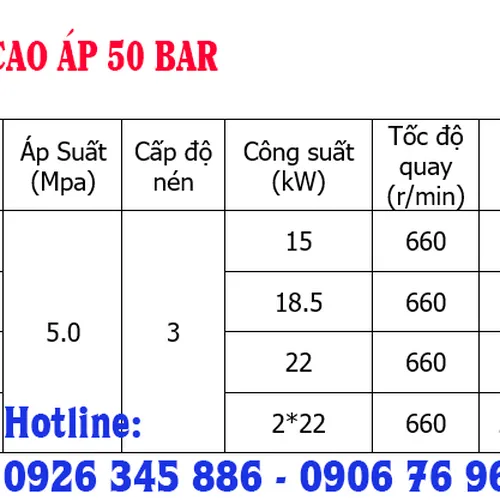 Máy Nén Khí Piston Cao Áp 50 bar