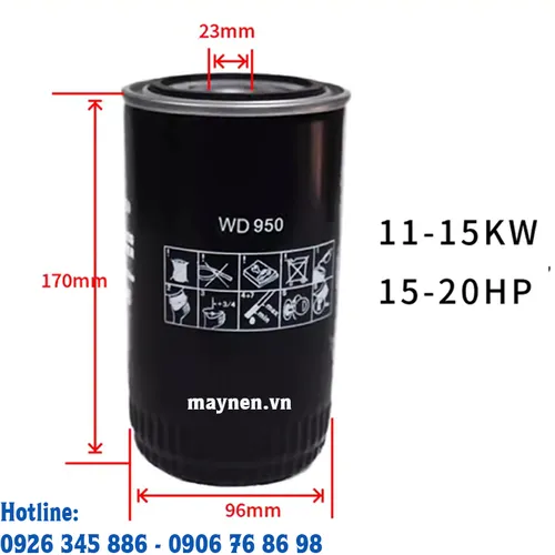 Lọc dầu máy nén khí WD950