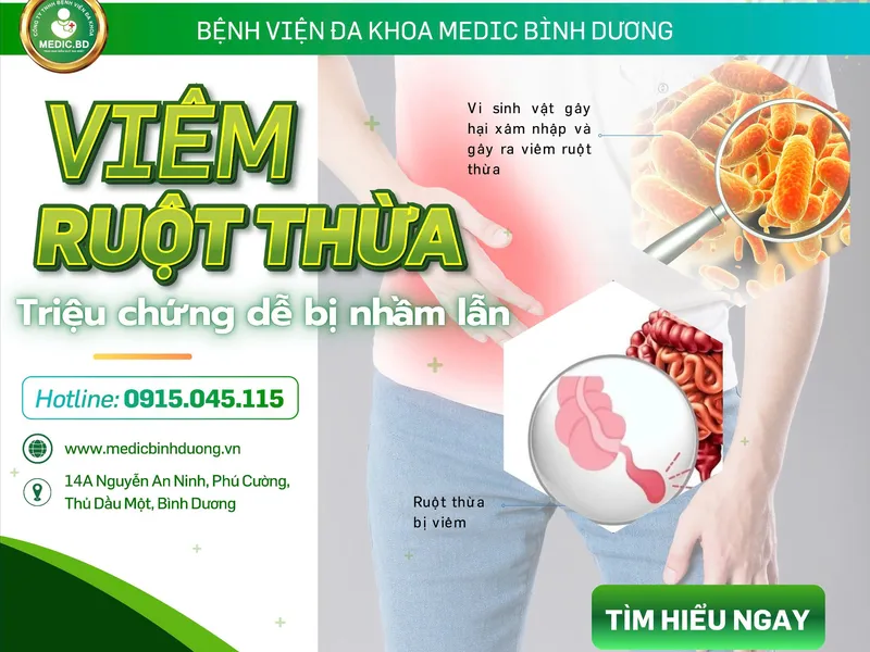 DẤU HIỆU VIÊM RUỘT THỪA – ĐỪNG CHỦ QUAN VỚI CƠN ĐAU BỤNG!