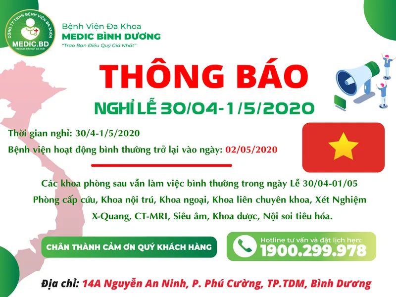 THÔNG BÁO NGHỈ LỄ 30/04 - 01/05