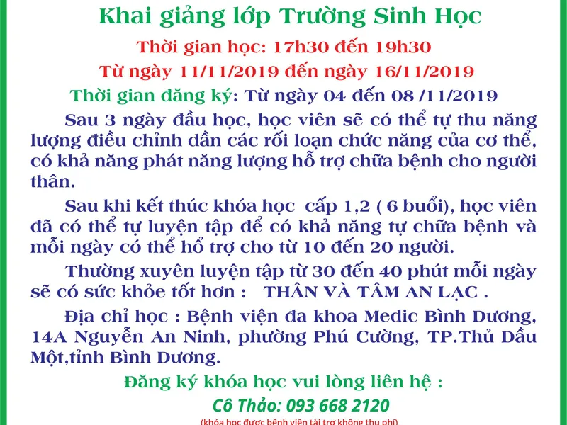 KHAI GIẢNG LỚP TRƯỜNG SINH HỌC
