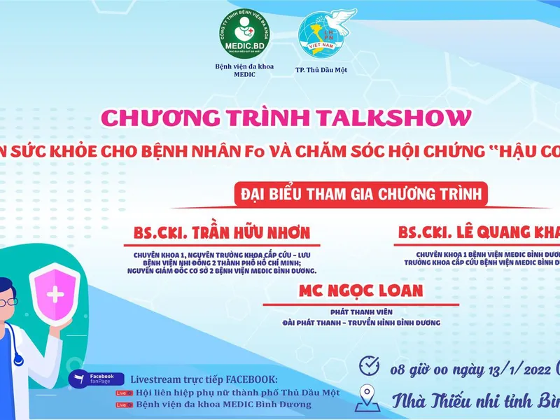 Chương trình Talkshow trực tuyến với chủ đề  Tư vấn sức khoẻ cho bệnh nhân Covid-19 và chăm sóc sức khoẻ Hậu covid