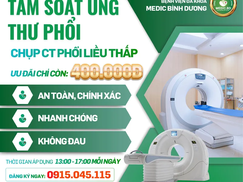 Chương trình TẦM SOÁT BỆNH LÝ PHỔI BẰNG CT PHỔI LIỀU THẤP tại Medic Bình Dương