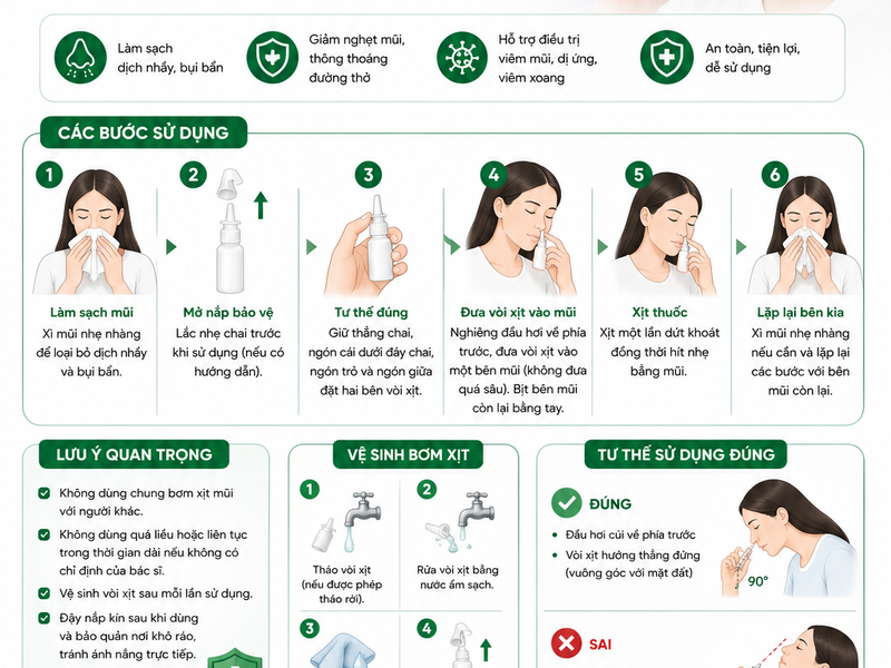 HƯỚNG DẪN SỬ DỤNG BƠM XỊT MŨI