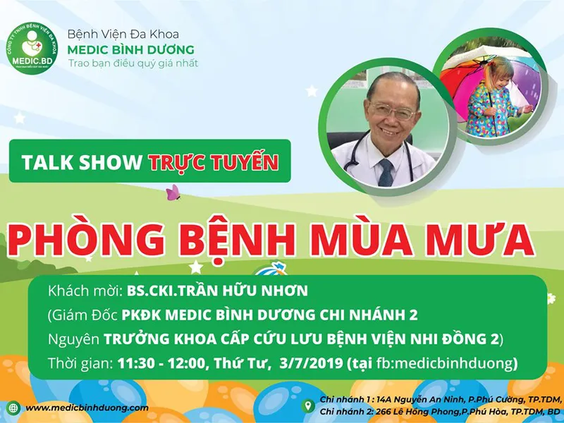 Livestream chia sẻ về chủ đề PHÒNG BỆNH MÙA MƯA
