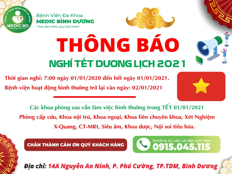 THÔNG BÁO NGHỈ TẾT DƯƠNG LỊCH 2021