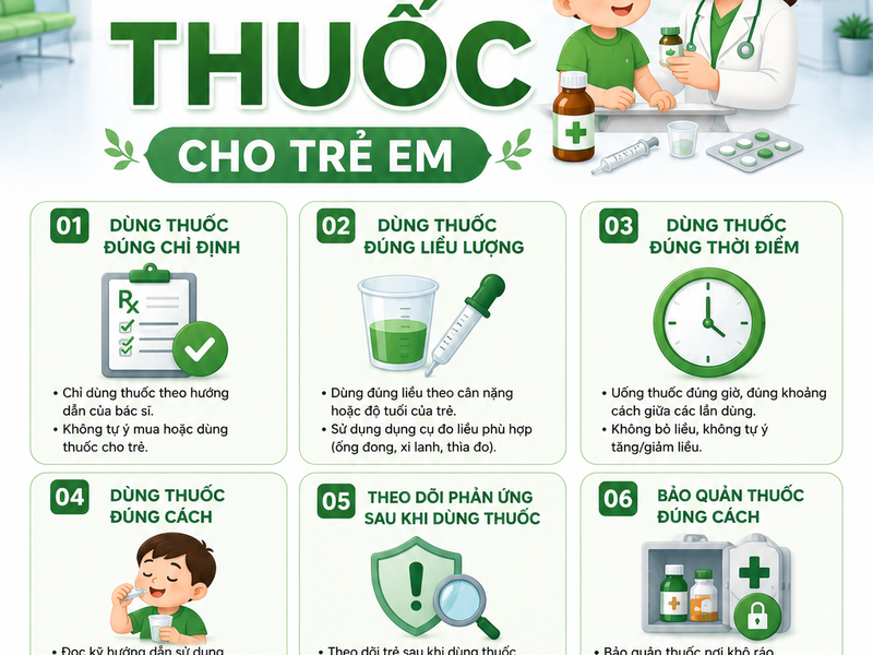 MỘT SỐ LƯU Ý KHI SỬ DỤNG THUỐC CHO TRẺ EM