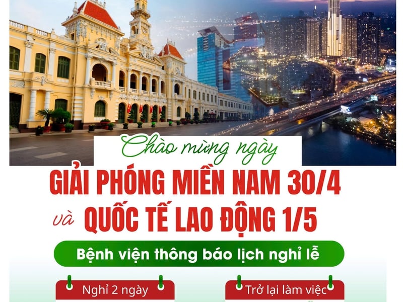 THÔNG BÁO NGHỈ LỄ GIẢI PHÓNG MIỀN NAM 30/04 VÀ QUỐC TẾ LAO ĐỘNG 01/05