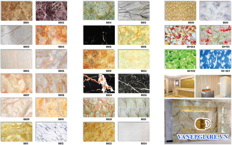 Các mẫu nhựa giả vân đá cẩm thạch đa dạng kiểu mẫu Các mẫu nhựa giả vân đá cẩm thạch đa dạng kiểu mẫu