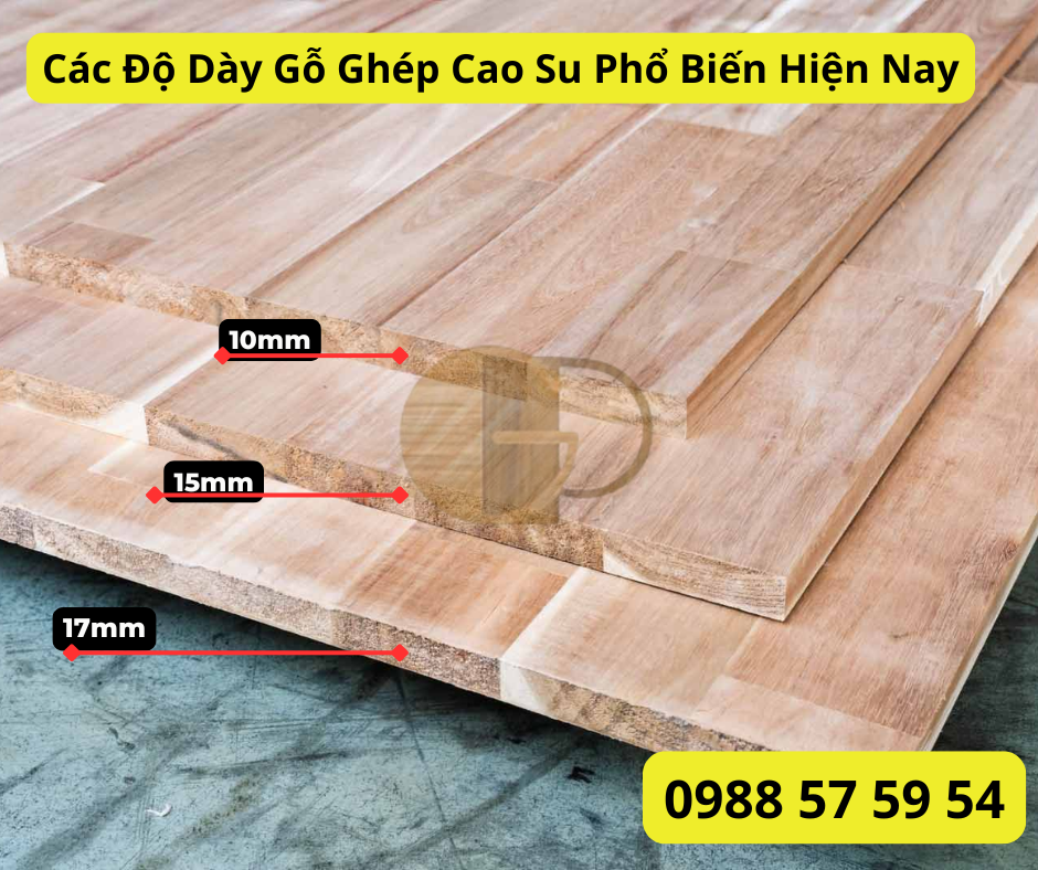 Các Độ Dày Phổ Biến Của Gỗ Ghép Cao Su