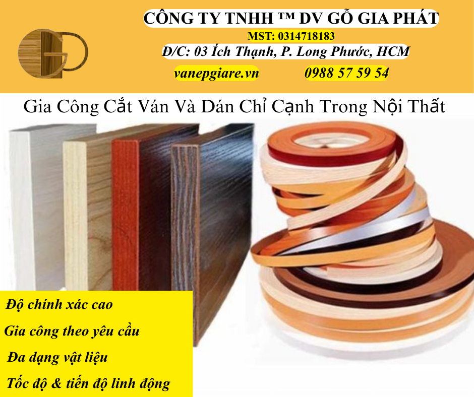 Gia Công Cắt Ván Và Dán Chỉ Cạnh Theo Yêu Cầu Trong Nội Thất