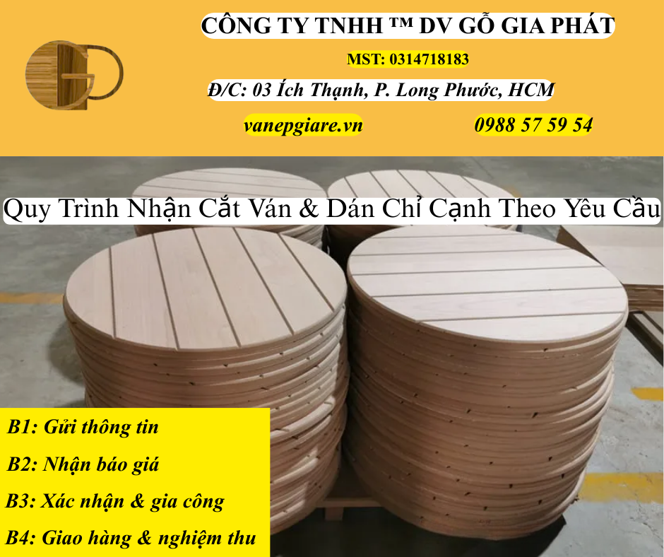Quy Trình Đặt Gia Công Cắt Ván Và Dán Chỉ Cạnh Theo Yêu Cầu