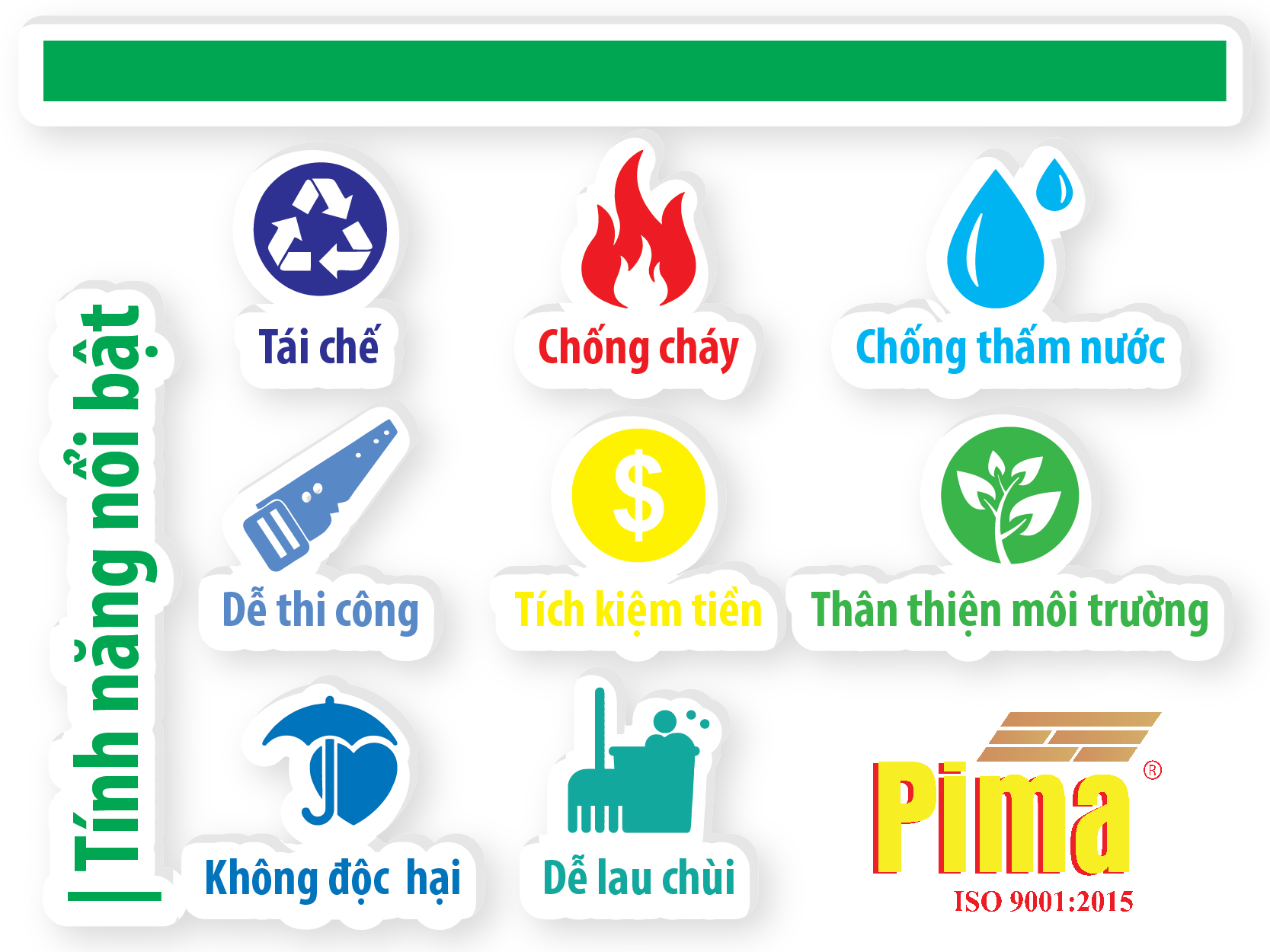 Các ưu điểm của ván nhựa PVC Pima. Các ưu điểm của ván nhựa PVC Pima.