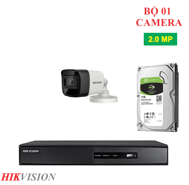 Lắp Đặt Trọn Bộ 01 Camera Quan Sát Hikvision 2.0MP