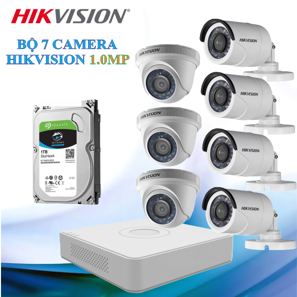 Trọn Bộ 07 Camera Hikvision 1.0MP Chính Hãng Hotline: 0783 55 77 33