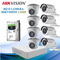 Trọn Bộ 08 Camera Hikvision 1.0MP Chính Hãng
