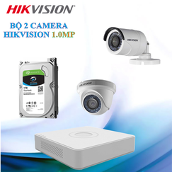 Trọn Bộ 02 Camera Hikvision 1.0MP Chính Hãng