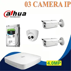 Trọn bộ 03 camera Dahua 4.0mp Chính Hãng