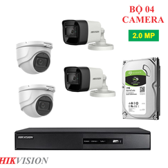 Lắp đặt trọn bộ 4 camera quan sát Hikvision 2.0mp