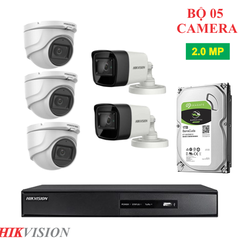 Lắp đặt trọn bộ 5 camera quan sát Hikvision 2.0mp