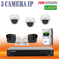 Trọn Bộ 05 Camera Hikvision 4.0MP Chính Hãng
