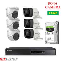 Lắp đặt trọn bộ 6 camera quan sát Hikvision 2.0mp 