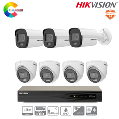 Trọn Bộ 7 Camera IP Hikvision ColorVu 2MP Màu Ban Đêm, H.265+