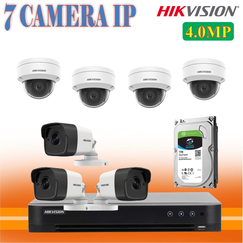Trọn Bộ 07 Camera Hikvision 4.0MP Chính Hãng