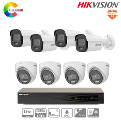 Trọn Bộ 8 Camera IP Hikvision ColorVu 2MP Màu Ban Đêm, H.265+